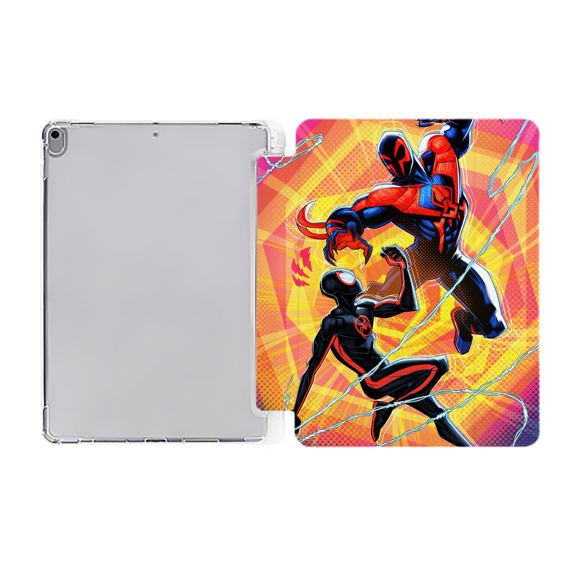 （画像用） Spider Man スパイダーマン IPad ケース ペン収納付き 三つ折りスタンド PUレザー×シリコン 対応機種9.5/10.5/10.9インチ